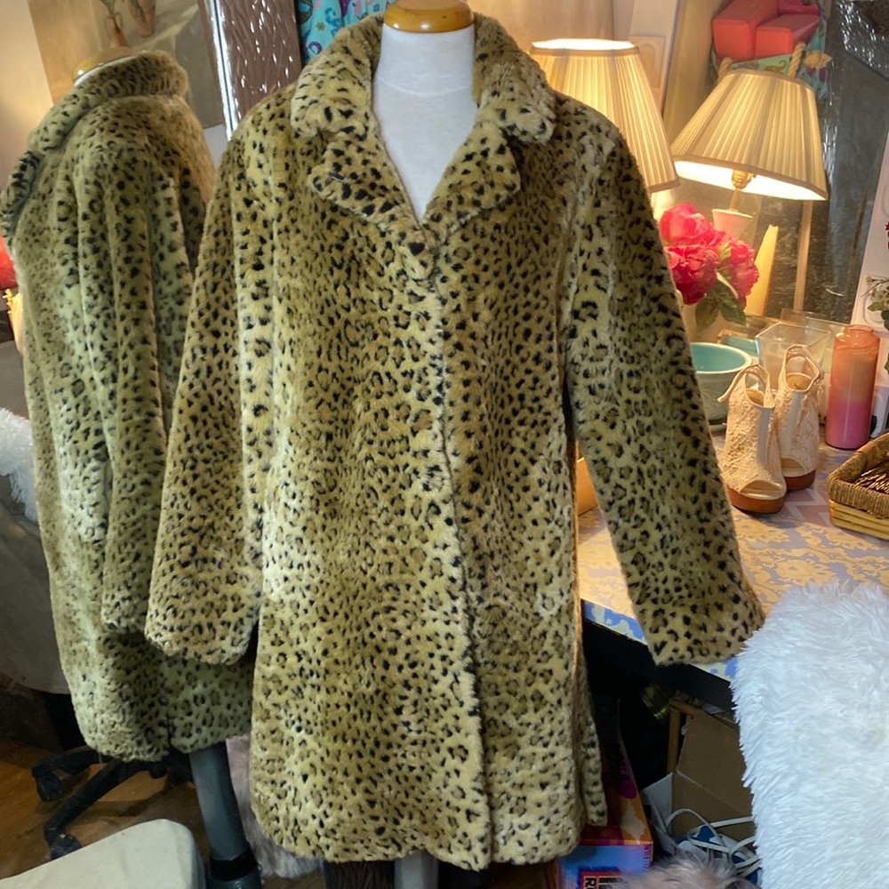 🌷Penmans🌷 Vintage Faux Fur Leopard Coat